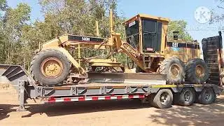 เอาเจ้าคู่หูขึ้นโลเบสไปแต่รถคนไม่ไป Grader CAT140H #grader #truck 