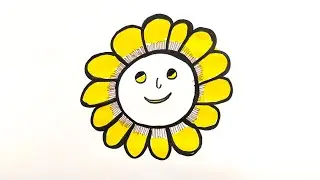 How To Draw Sun Flower | Simple | Easy | Step By Step | For Kids |
