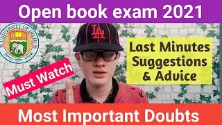 Most Important Video for SOL open book exam march 2021
