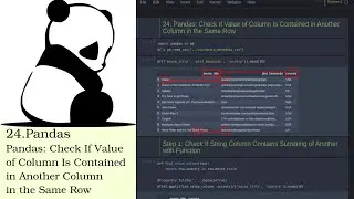 Pandas: Check If Value of Column Is Contained in Another Column in the Same Row