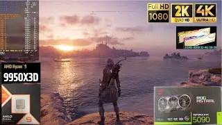 Assassin's Creed Odyssey 4K - 1440P - 1080P Gameplay Test / ASTRAL RTX 5090 / AMD Ryzen 9 9950X3D