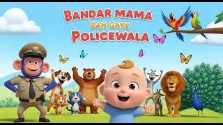 Baby Mirror Mein Dekhe Bandar Mama Police Uniform! Surprise Funny Moment 🐒👮 3D Cartoon for Kids