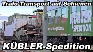 K&Uuml;BLER-TRAFO-TRANSPORT WAGGONS mit Trafos von SIEMENS ENERGY + ABB im Berliner Westhafen