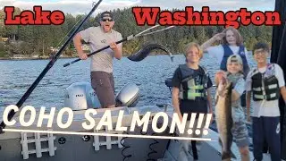 Lake Washington Silver   Coho Salmon Fishing! #cohosalmon #fishingwithkids #salmonfishing