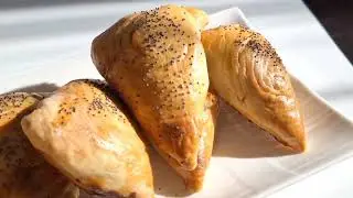 Самса из слоеного теста с курицей!Puff pastry samsa with chicken!