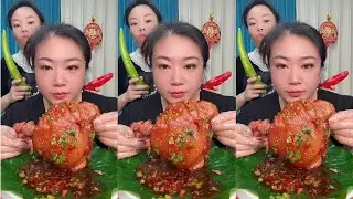 Eating Braised Pork Knuckle, Challenge Eating Spicy Braised Pork Knuckles