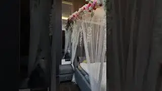 First night room decoration with the artificial flowers and curtuns #youtube #trendingshorts #love