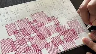133. Red💔 lines in squares⬛️ and rectangle🕊️♾️😅... #artreels #artreel #creativeart #artobsessed 