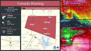 25th May 2024 - EF3 Tornado - Sanger, Valley View, Pilot Point Texas - NOAA Weather Radio