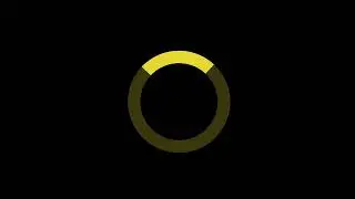 Yellow spinning circle loading animation   green and black screen