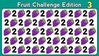 Find The Odd One Out&nbsp; | Number and Letter - Fruit Edition | Easy, Hard, &lrm;Levels 🍎🍌🍇