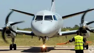 Presentación del Saab 340 T-35 y TC-12B Hurón TC-114 de la FAA: Pasaje y arribo a plataforma