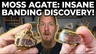 Cutting Agua Nueva Moss Agates: Mossy Inclusions & White/Red Bands! #agatecutting