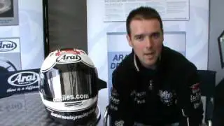 Alastair Seeley at Snetterton talking about his Arai Helmet