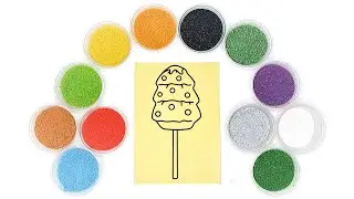 Relaxing Sand Coloring &ndash; Christmas Tree Candy Easy & Fun