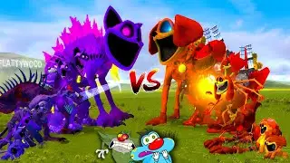 Catnap Godzilla Team Vs Dogday Godzilla Team Fight In Garry's Mod (Oggy And Jack Reaction)