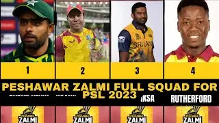 Peshawar Zalmi All Players 2023 | PZ New And Final Squad For PSL 8 | Data Comparison