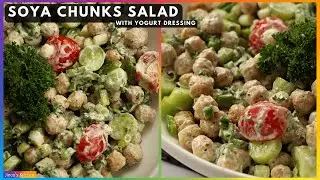 Soya Chunks Salad with Yogurt dressing | 28 Days Salad Challenge #Salad - 9