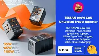 TESSAN 100W GaN Universal Travel Adapter