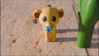 Simba exploring the Savannah desert and still in diapers (Blender Animation)