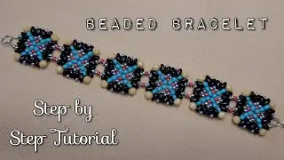 DIY Beaded Superduo and Seed Bead Bracelet Tutorial 🌷