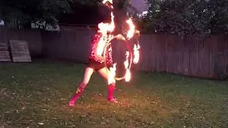 Fire hula hoop for breakfast
