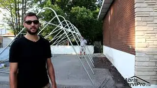 Installation d'un abri auto Monopente