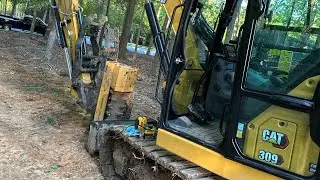 2022 Cat 309 mulching with torrent mulcher