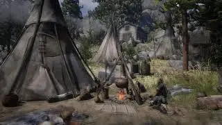 Red Dead Redemption 2 - Wapiti Indian Reservation Ambiance (animals, forest, campfire)