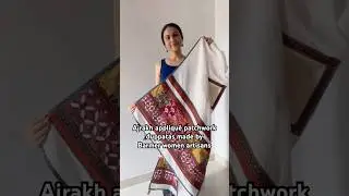 Ajrakh appliqu&eacute; patchwork dupattas made by Barmer women artisans | WhatsApp @ 8360527396