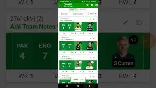 pak vs eng t20 match dream11 gl team