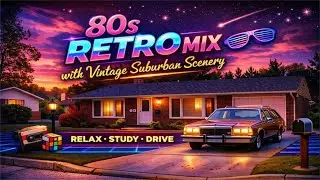 Vintage 1980s Ambience Scene + Retro Music | Daytime Suburban Feel