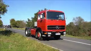 LKW Oldtimer Youngtimer Rundfahrt Hessen 2021, Zwischenstop in Flammersbach bei Heinz Arbeitsbühnen