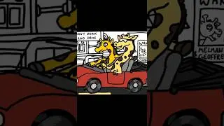 Giraffes drive better drunk #animation #art #animated #animals #artist #animator