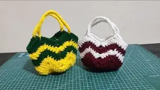 How To Make wool mini bags/ unique ideas/ wool bag kaise banaye # Tunisian 