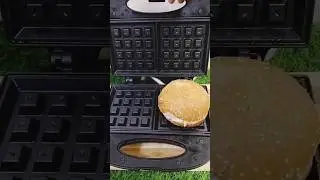 Burger Waffle 🍔 || Day 2 Of 30 Days Waffle Challenge || #shorts #waffle #shortvideo