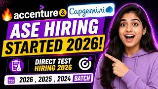 🤯Accenture & Capgemini ASE Hiring Started 2026 | Direct Test Hiring 2026 | 2026,2025,2024 Batch