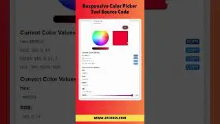 Responsive Color Picker  Tool Source Code  #coding #codes #webdevelopment #shorts #jvcodes