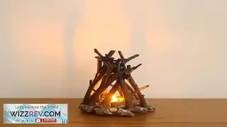 Dimmable Wood Campfire LED Lamp 3 Modes & Flame Sound USB Night