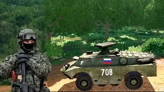A drone attacked a Russian armored vehicle today Military Simulation - Milsim ARMA3