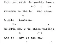 ELO Mr. Blue Sky Chord Chart
