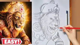 Mahavatar Narsimha drawing | How to draw Narsimha