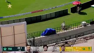 Shan Masood steps down the track and launches the first SIX of the match🔥#PAKvSA | #GreenPeYaqeen