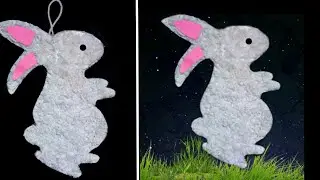 Easter bunny wreath making with waste materials- DIY low budget easter decor idea-   #2minutescraft