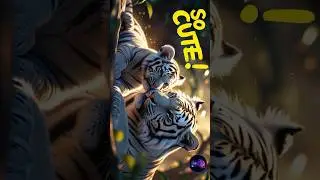 Cute AI White Tiger Cub Meets Its Mother ! 😍 #viralvideos  #WhiteTiger