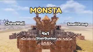 ⚡ MONSTA - Best 4x1 Mini China Wall + Stair Bunker | Small Group Rust Base 2025 #rust 