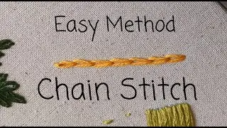 Reverse Chain stitch - Easy trick you should know hand embroidery basic stitches for beginners