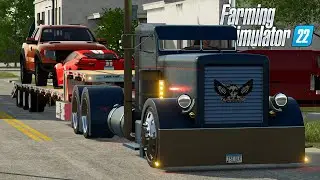 FS22 - Transporting new cars with the Peterbilt 379 Custom - Farming Simulator 2022 Roleplay Mod
