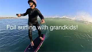 #foil #surfing morning with the #grandkids (virtually)!