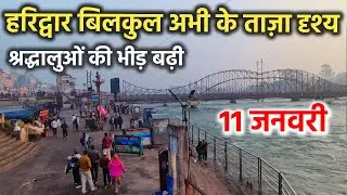 हरिद्वार बिलकुल अभी के ताज़ा दृश्य || श्रद्धालुओं की भीड़ बढ़ी || Haridwar latest video